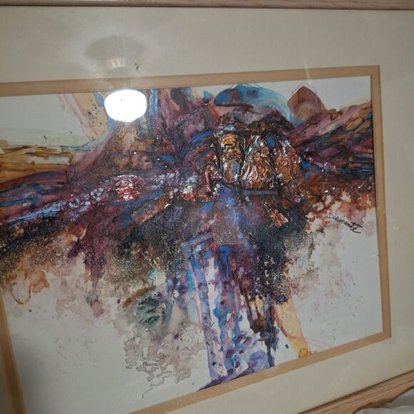 A Diamente Original  Painting Modern Art Abstract Mixed Media Sensory Appeal - Picture 3 of 11